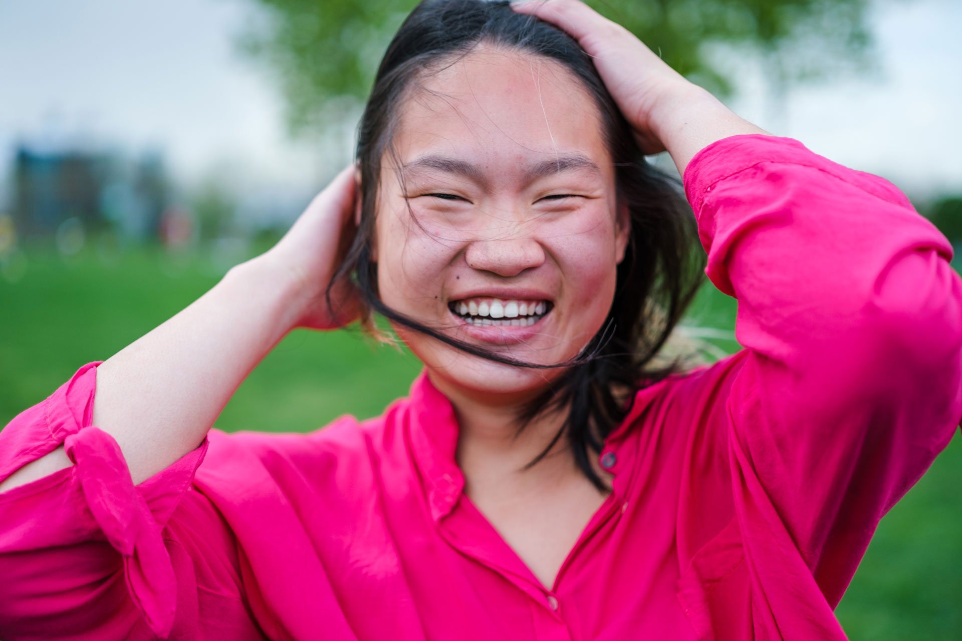 Happy Asian woman.
