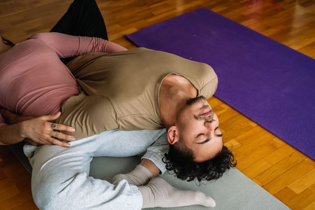 Group meditation.