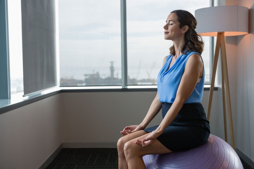 Woman doing meditation.