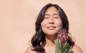 Asian woman with self-compassion.