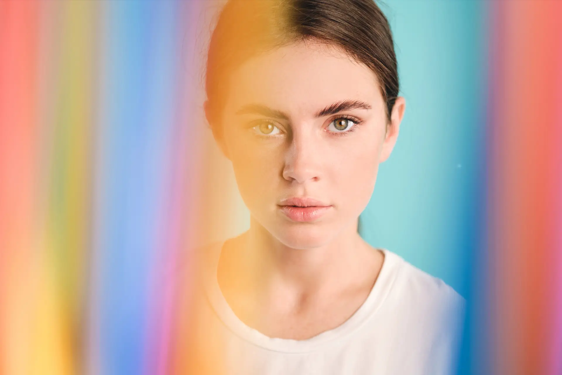 Dreamy portrait of young woman.