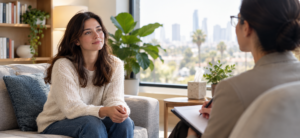 Reflective Conversation in a Cozy Therapy Room