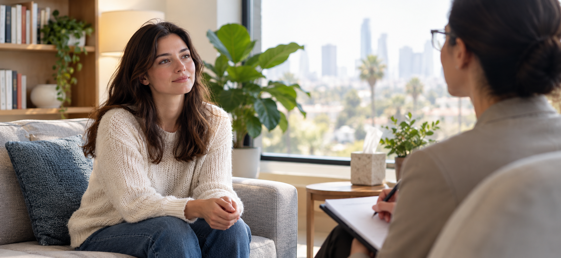 Reflective Conversation in a Cozy Therapy Room